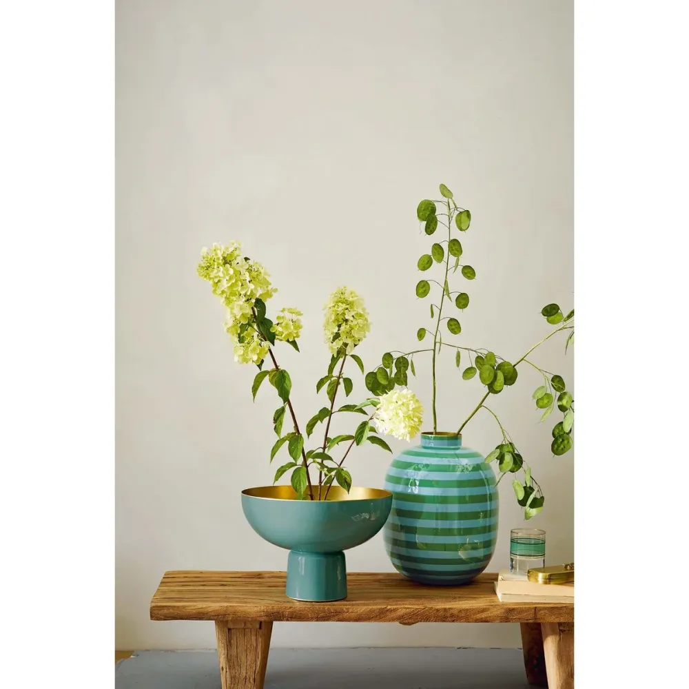 Pip Studio - Vase Metal Stripes Grün 32cm