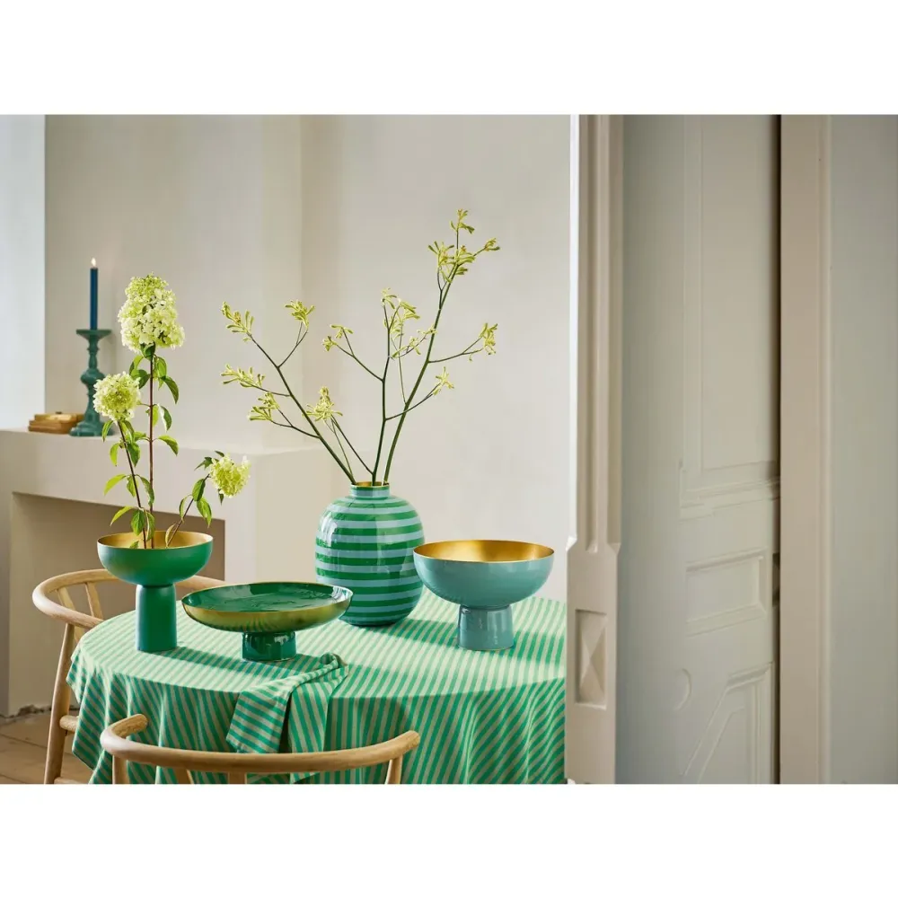 Pip Studio - Vase Metal Stripes Grün 32cm
