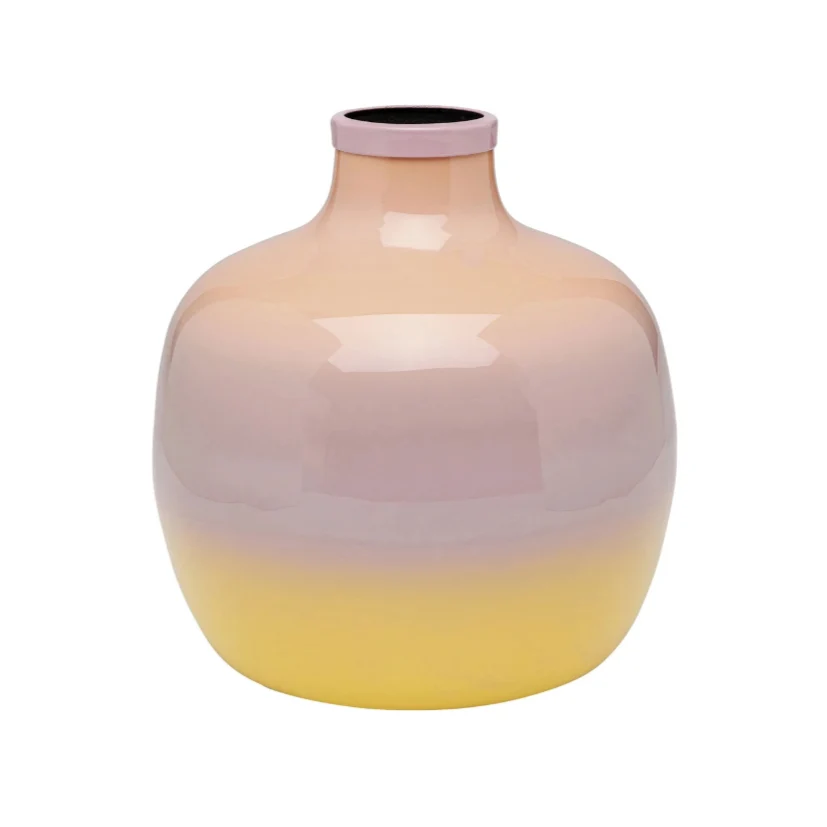 RICI Vase gelb mit hellrosa
