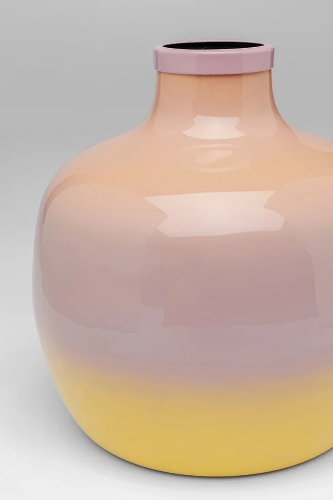 RICI Vase gelb mit hellrosa