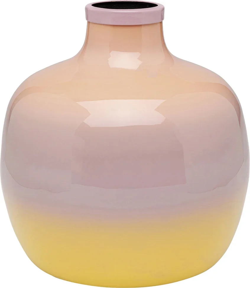 RICI Vase gelb mit hellrosa