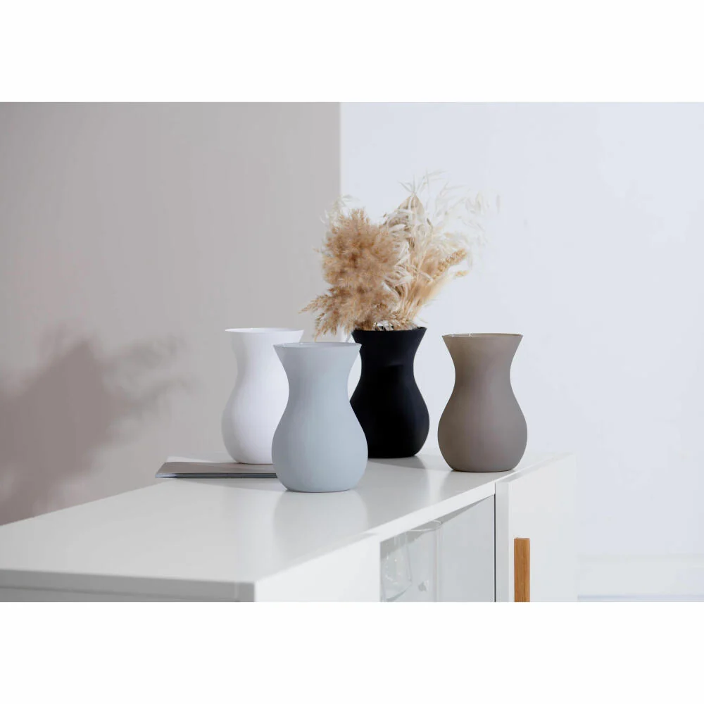 Ritzenhoff & Breker Vase Annalena, Blumenvase, Dekovase, Tischvase, Glas, Weiß Matt, 18 cm, 816709