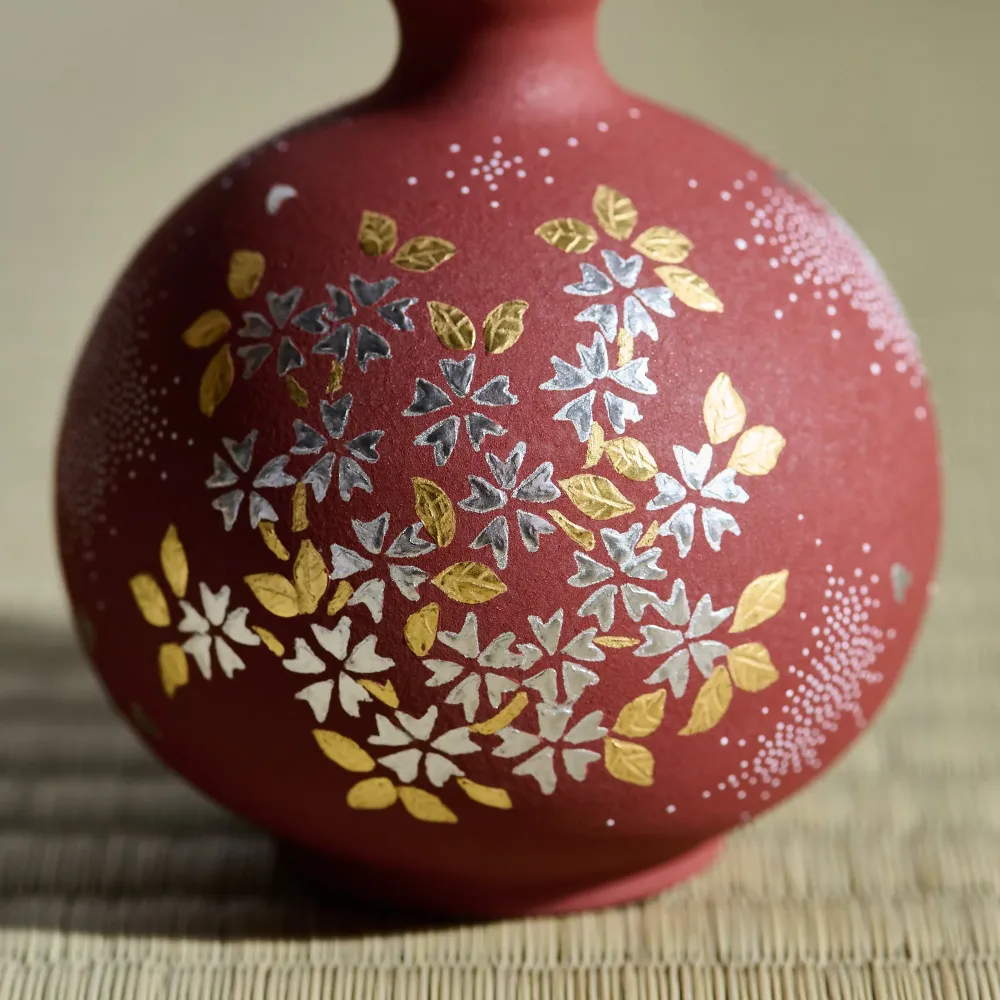 Rot Morikin Shirochibu Sakura Runde Vase