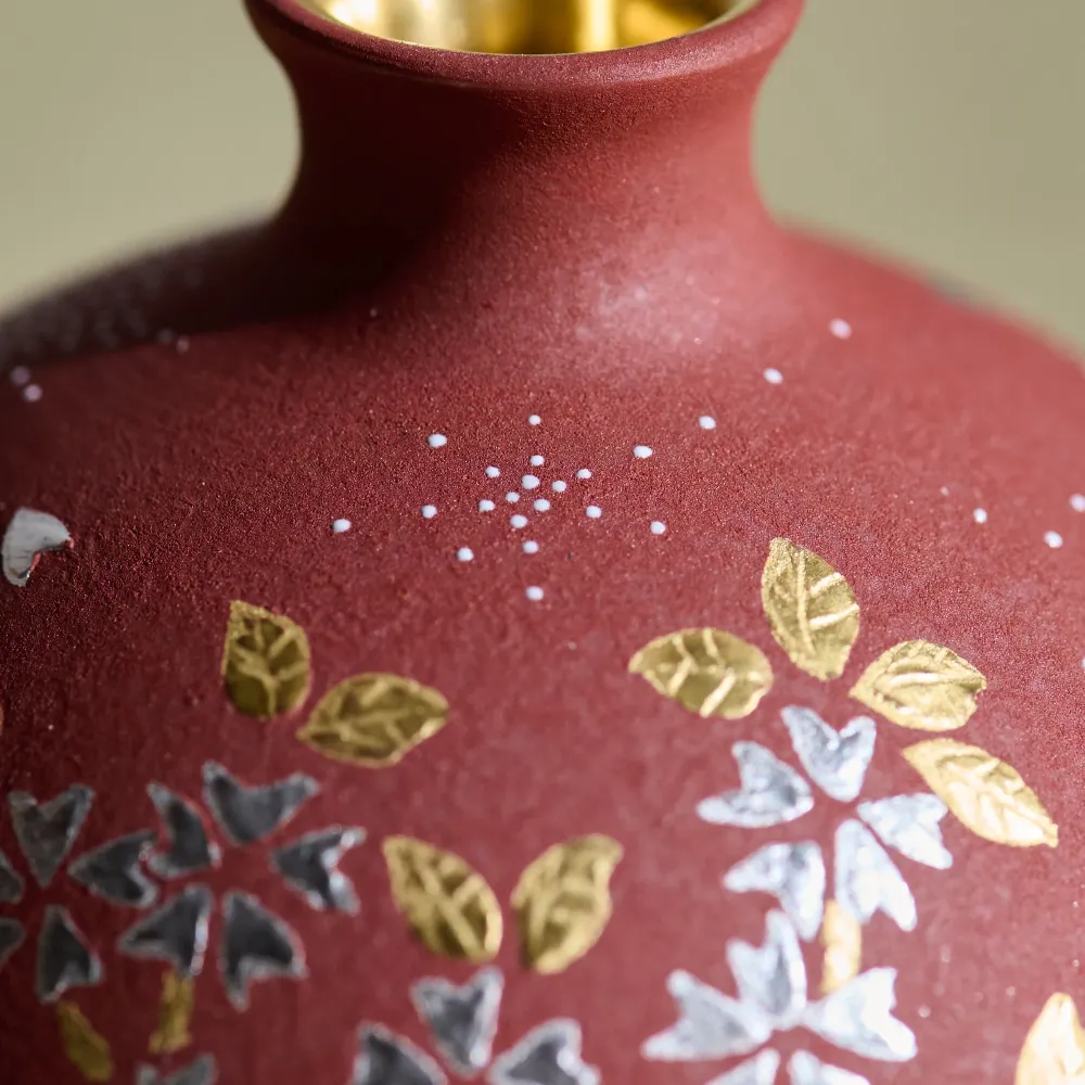 Rot Morikin Shirochibu Sakura Runde Vase