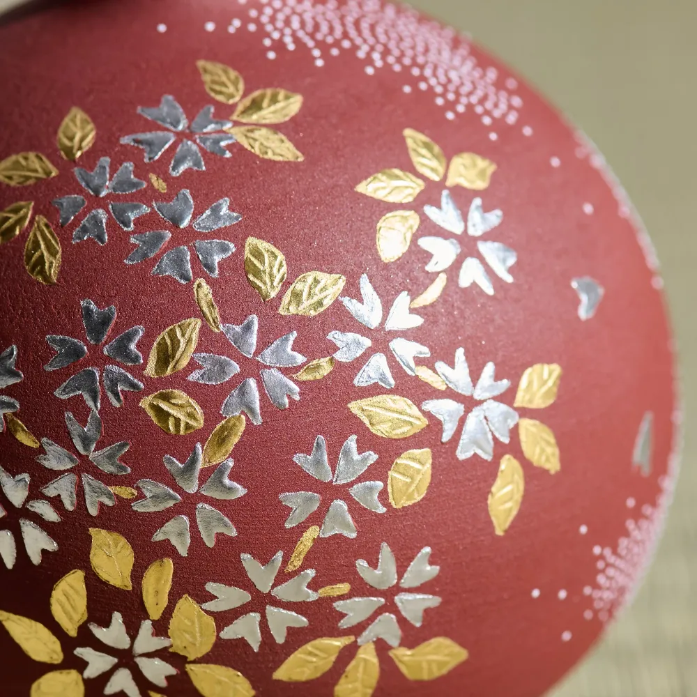 Rot Morikin Shirochibu Sakura Runde Vase