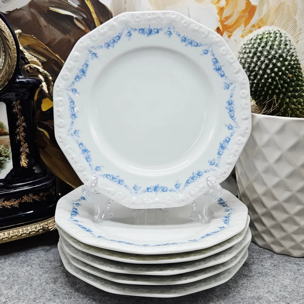 Satz von 6. Schöne, klassische Rosenthal Porzellan Dessertteller (19,5cm.)