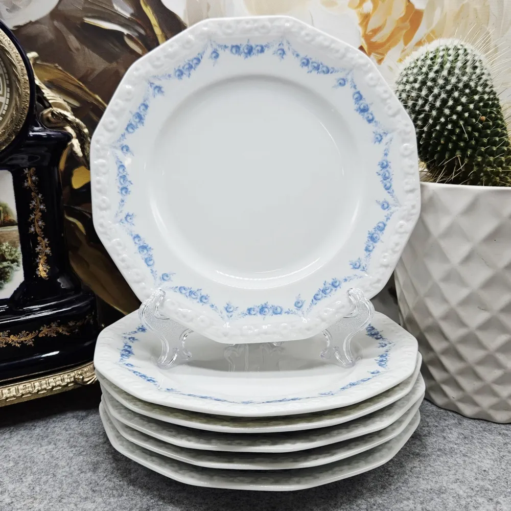 Satz von 6. Schöne, klassische Rosenthal Porzellan Dessertteller (19,5cm.)