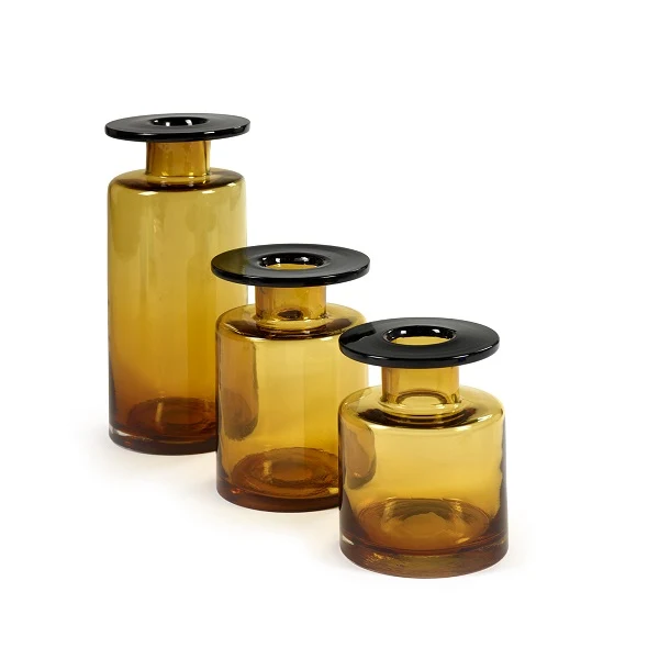 Serax Vase Bernstein / schwarz Wind & Fire H27cm