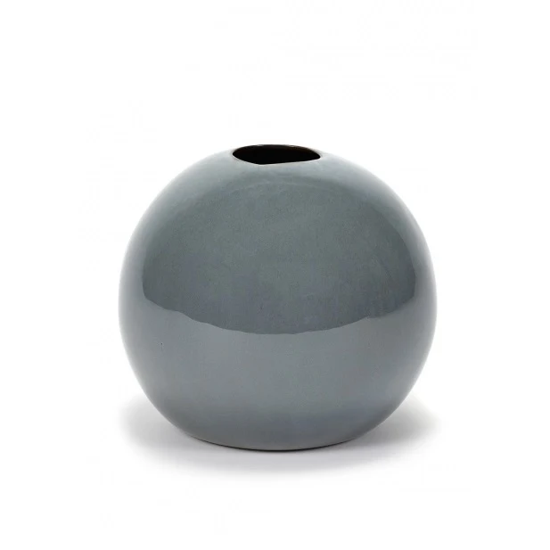 Serax Vase Kugelvase XL smokey blue H14cm von Anita le Grelle