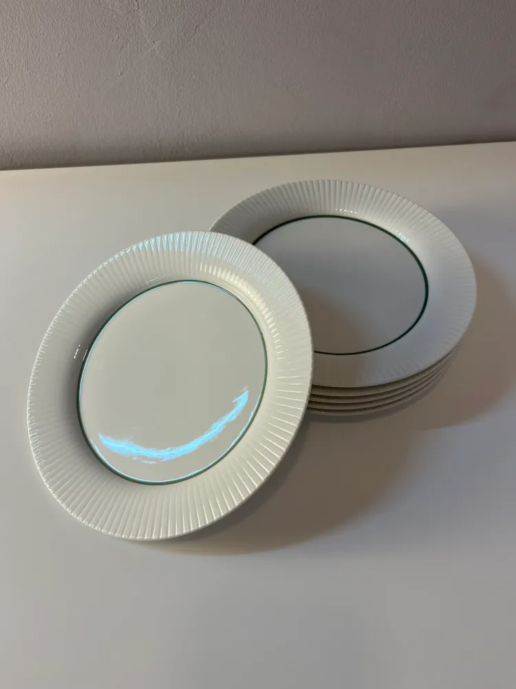 Set: 6x Kuchenteller Modulation Secunda grün von Tapio Wirkkala für Rosenthal