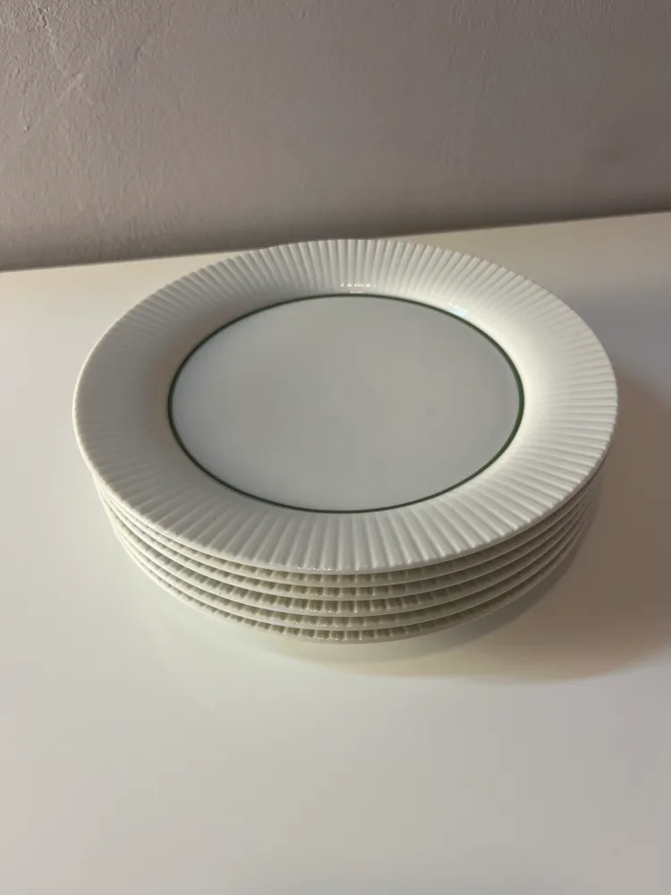 Set: 6x Kuchenteller Modulation Secunda grün von Tapio Wirkkala für Rosenthal