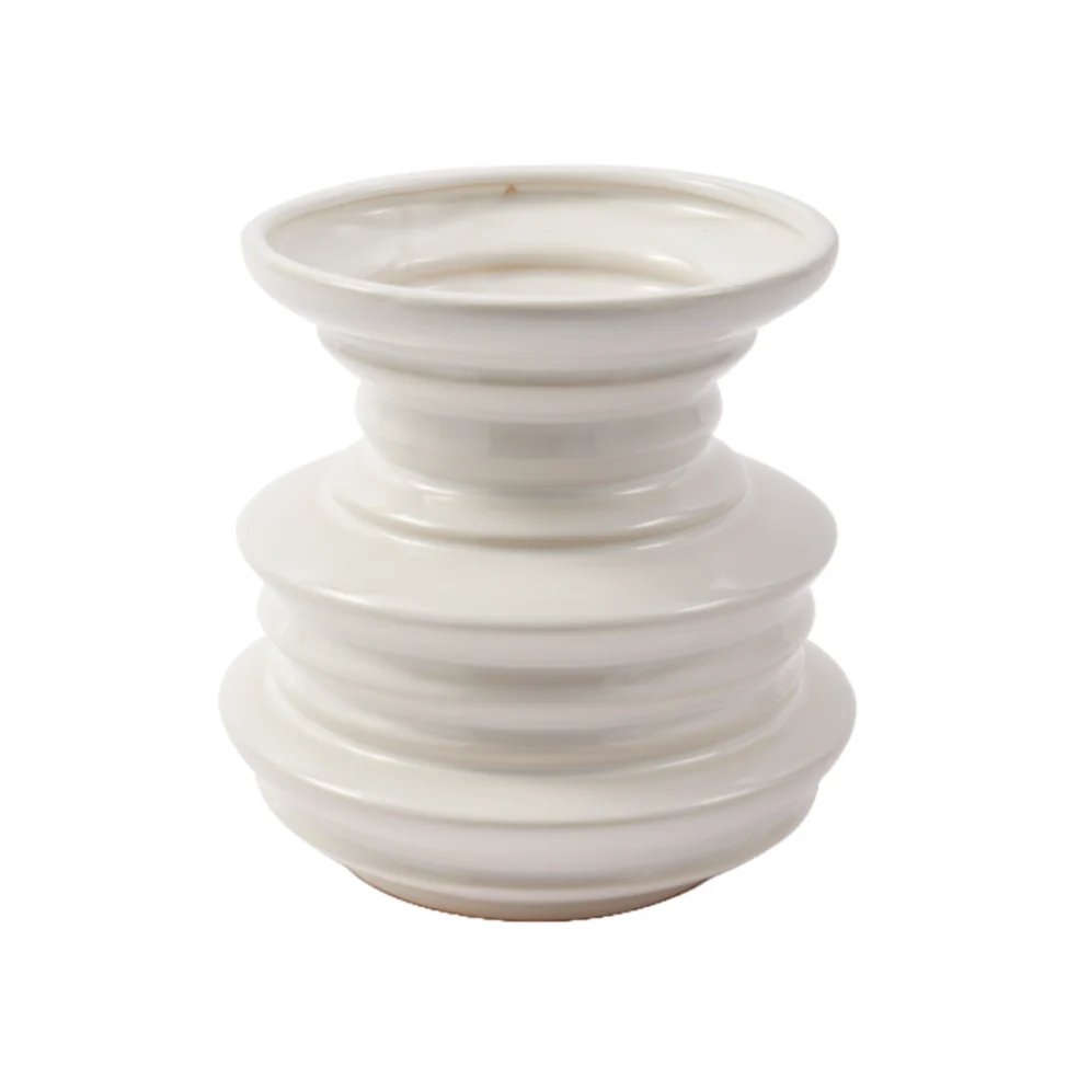 STACKED PLATES Vase weiß