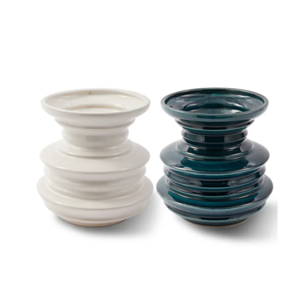 STACKED PLATES Vase weiß