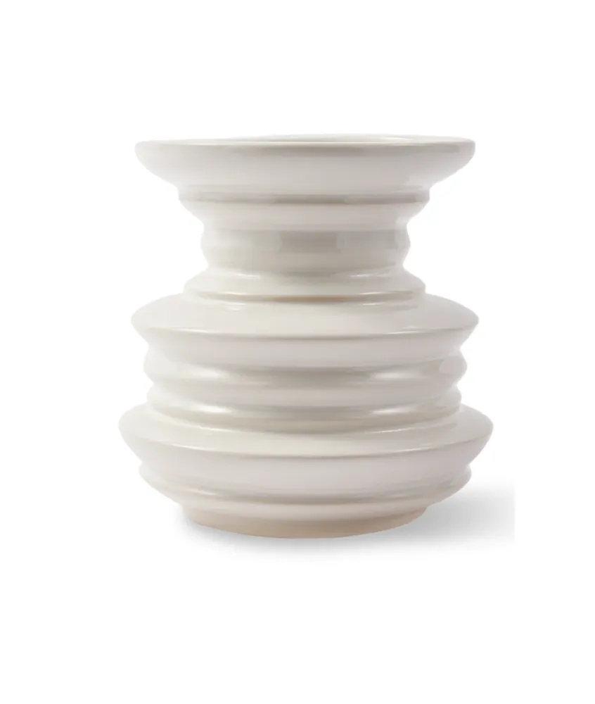 STACKED PLATES Vase weiß