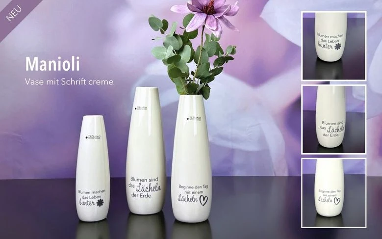 Tiziano Vase Manioli 22cm Beginne… ceme-weiß