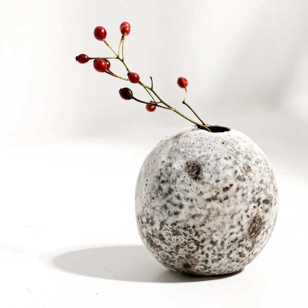 Tomoko Iwata, Vase, Kieselform | japanische Keramik (TI31)