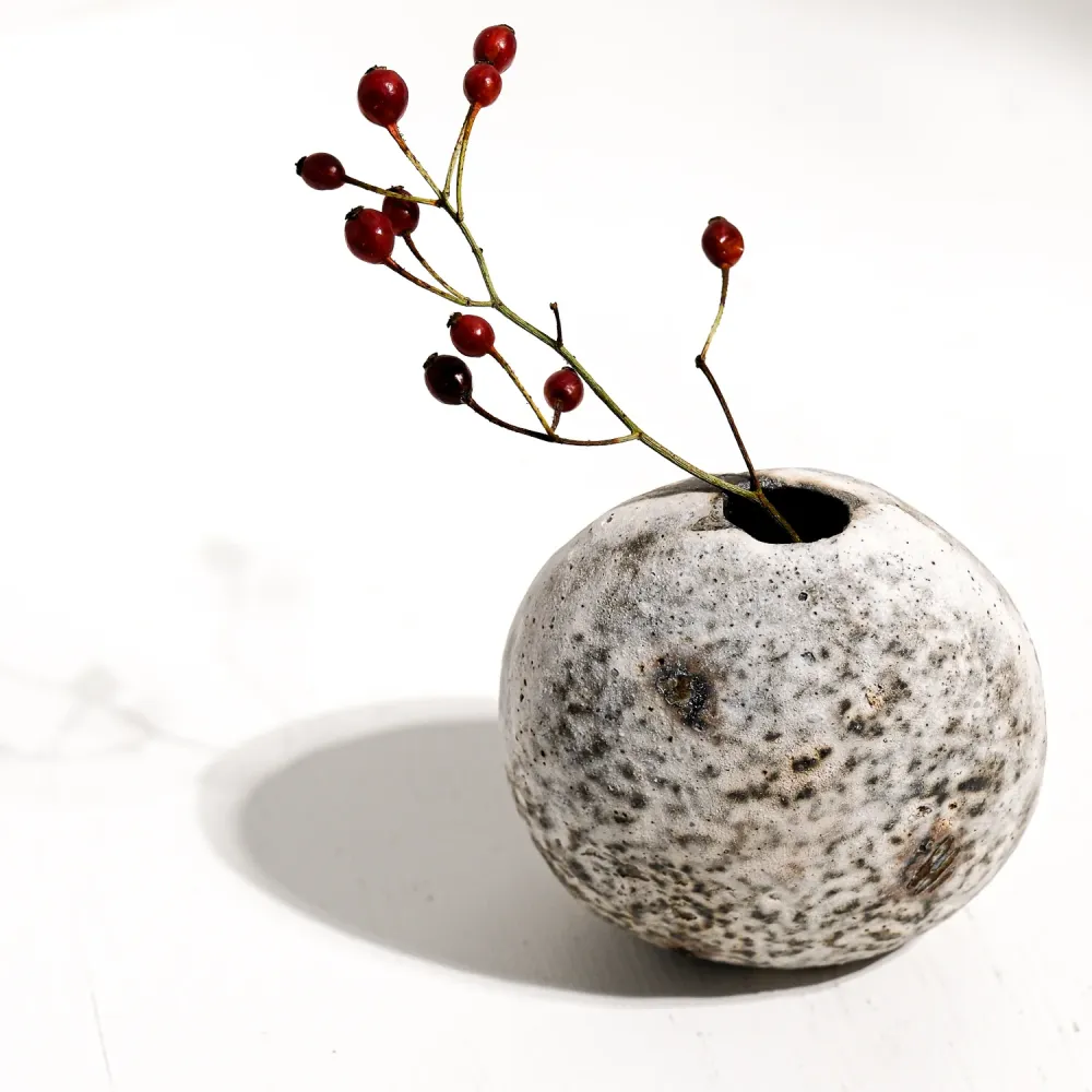 Tomoko Iwata, Vase, Kieselform | japanische Keramik (TI31)