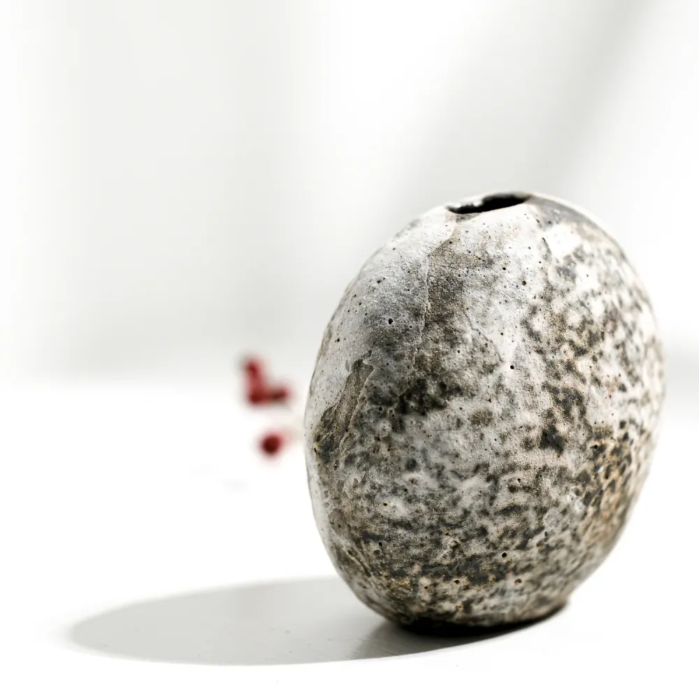 Tomoko Iwata, Vase, Kieselform | japanische Keramik (TI31)
