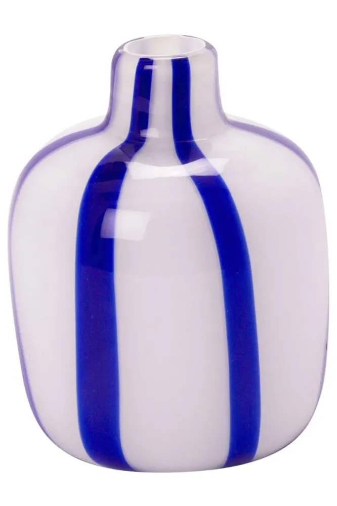 Vase Bolsje | weiß/kobalt | Vase (17 cm) von Au Maison