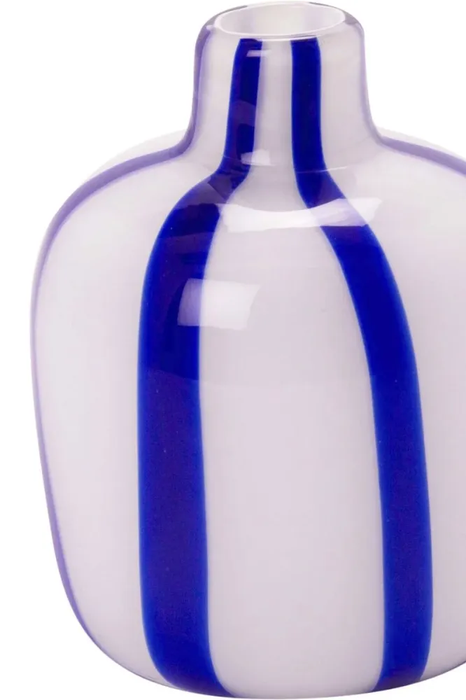 Vase Bolsje | weiß/kobalt | Vase (17 cm) von Au Maison