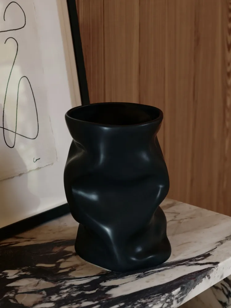 Vase COLLAPSE weiße Keramik