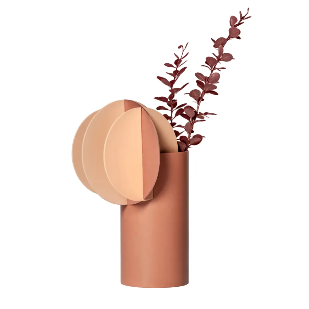 Vase DELAUNAY pudriges Rosa mit Pfirsich- und Kupferakzenten
