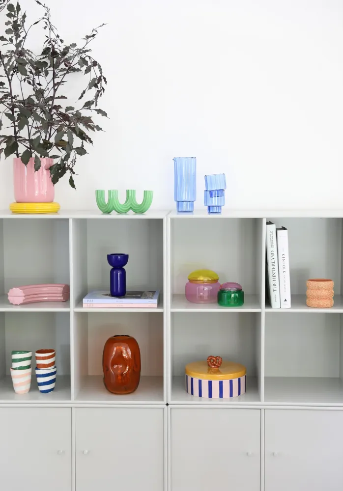 Vase FLAB orange mit Gelb