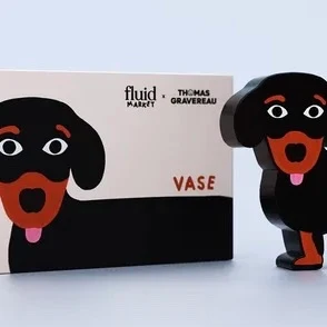 Vase Fluid Market “Dog” | Trendiges Design | Perfekt für Blumenarrangements