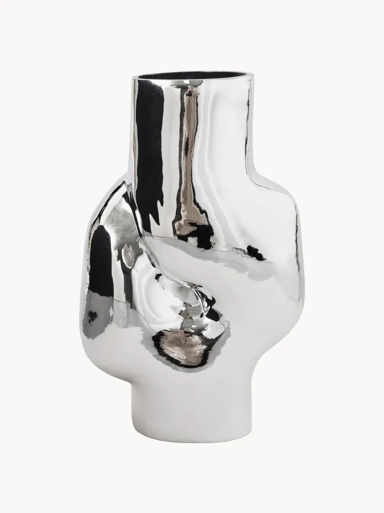 Vase Gleam glass high chrome HK Living