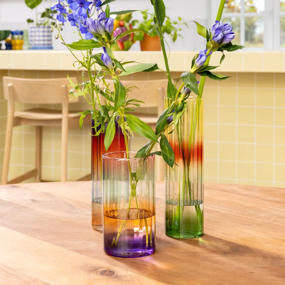 Vase GRADIENT ABEND gelb mit grün und rot