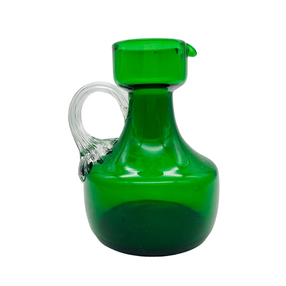 Vase grün Glas 60er 70er Henkelvase Mid Century Lounge