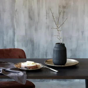 Vase, Groove, Schwarz