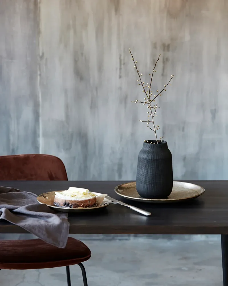 Vase, Groove, Schwarz