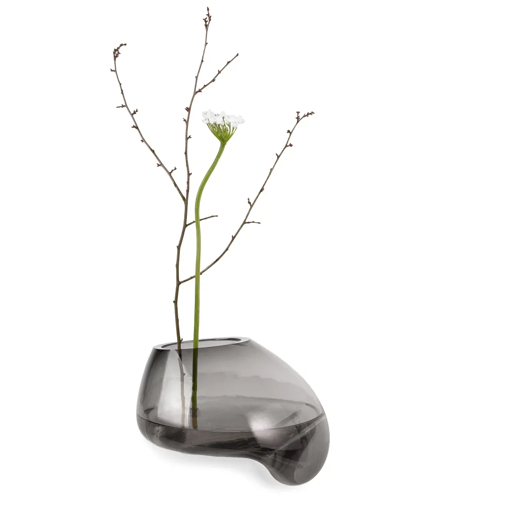 Vase GUTTA graues Glas