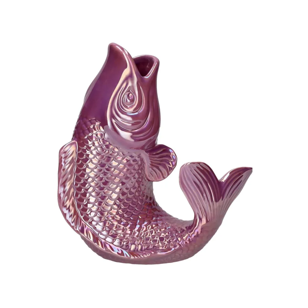Vase MAMSELL KOI S aus Steingut Rainbow Violet