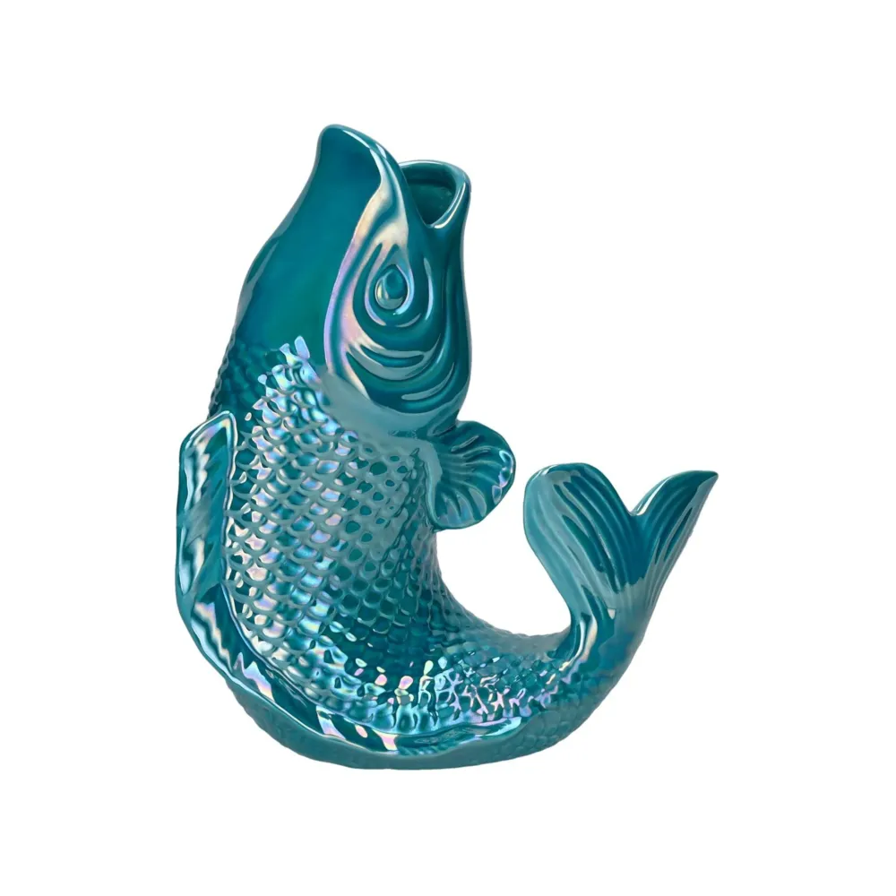 Vase MAMSELL KOI S aus Steingut Rainbow Ocean