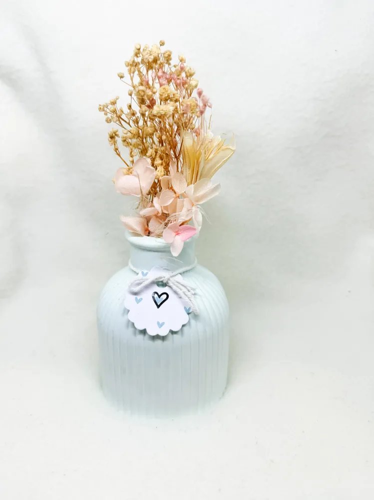 Vase „mint“ mit Trockenblumen