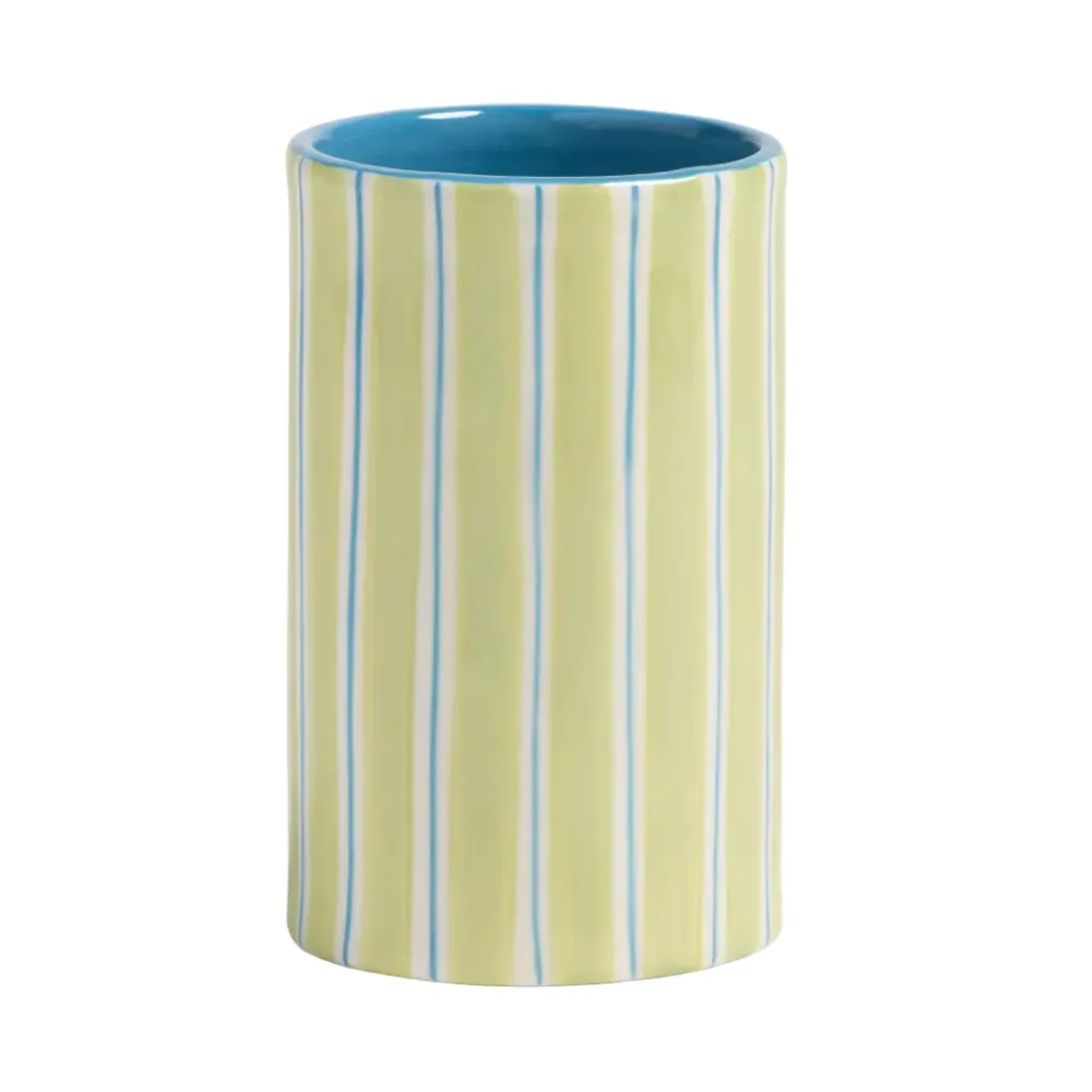 Vase RAY grün mit blau und weiß