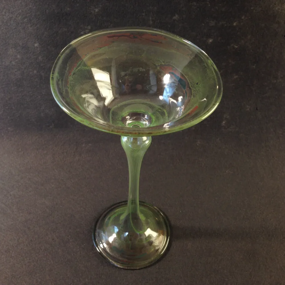Vase Schale (sign.) 70er 80er Glas 18 cm Schälchen