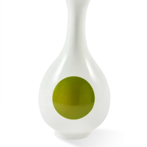 Vase SMALL BIRD weiß mit olivgrün und blau