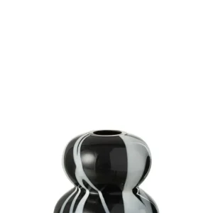 Vase Smoke Effect Balls Glass Black/White
