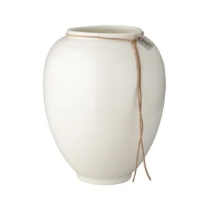 Vase Steingut H 22cm I Weiß Glasiert