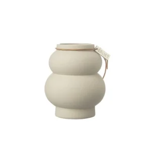 Vase Steingut Curved ø12cm I Beige