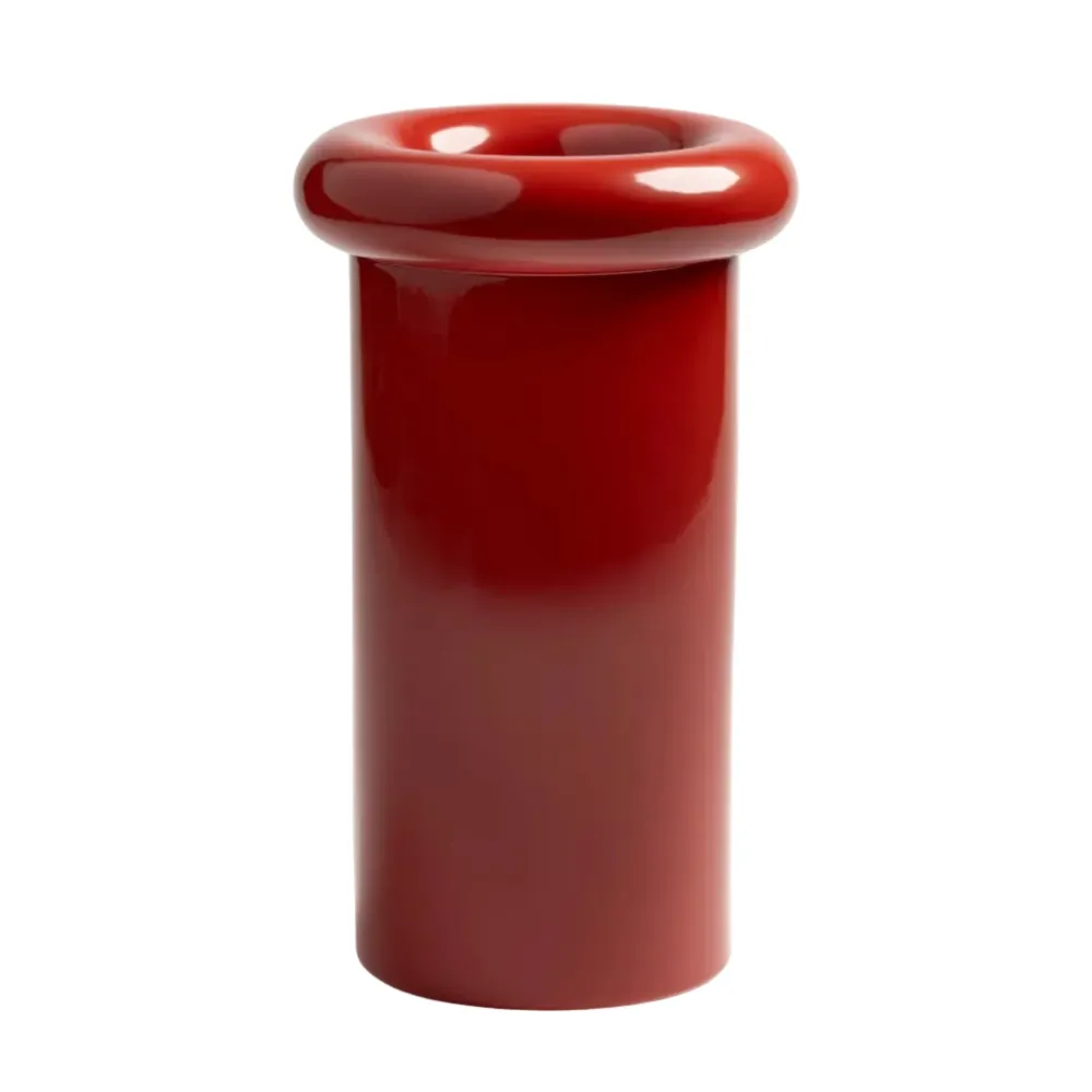 Vase TURBAN burgunderrot