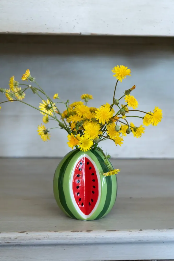 Vase im Wassermelonen-Design