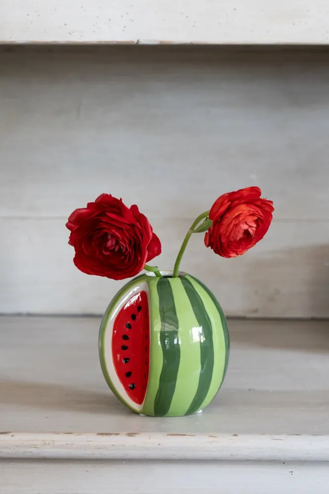 Vase im Wassermelonen-Design