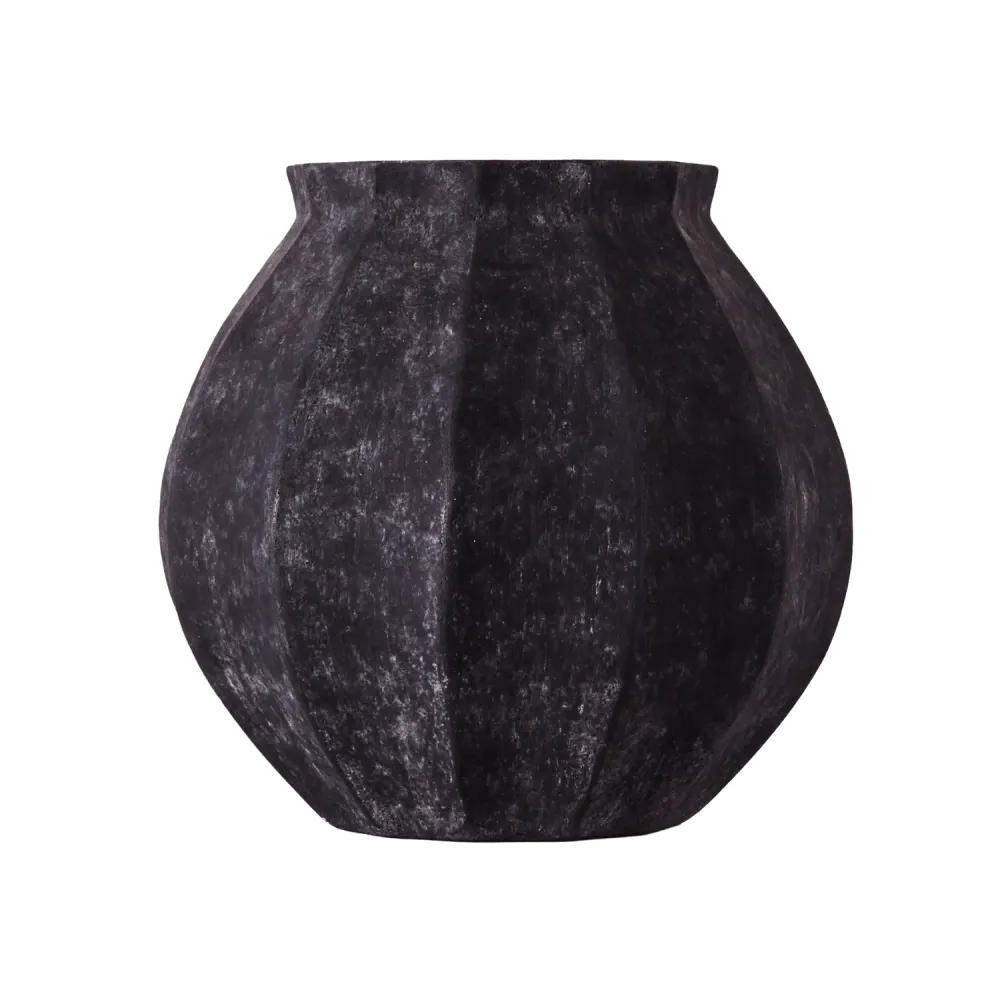 Vase WEDGES schwarze Keramik