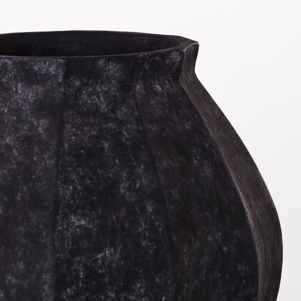 Vase WEDGES schwarze Keramik