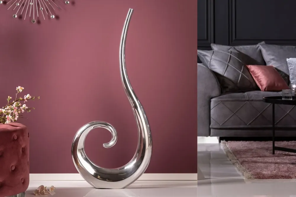 Vase Wicker XL 106cm silber aluminium