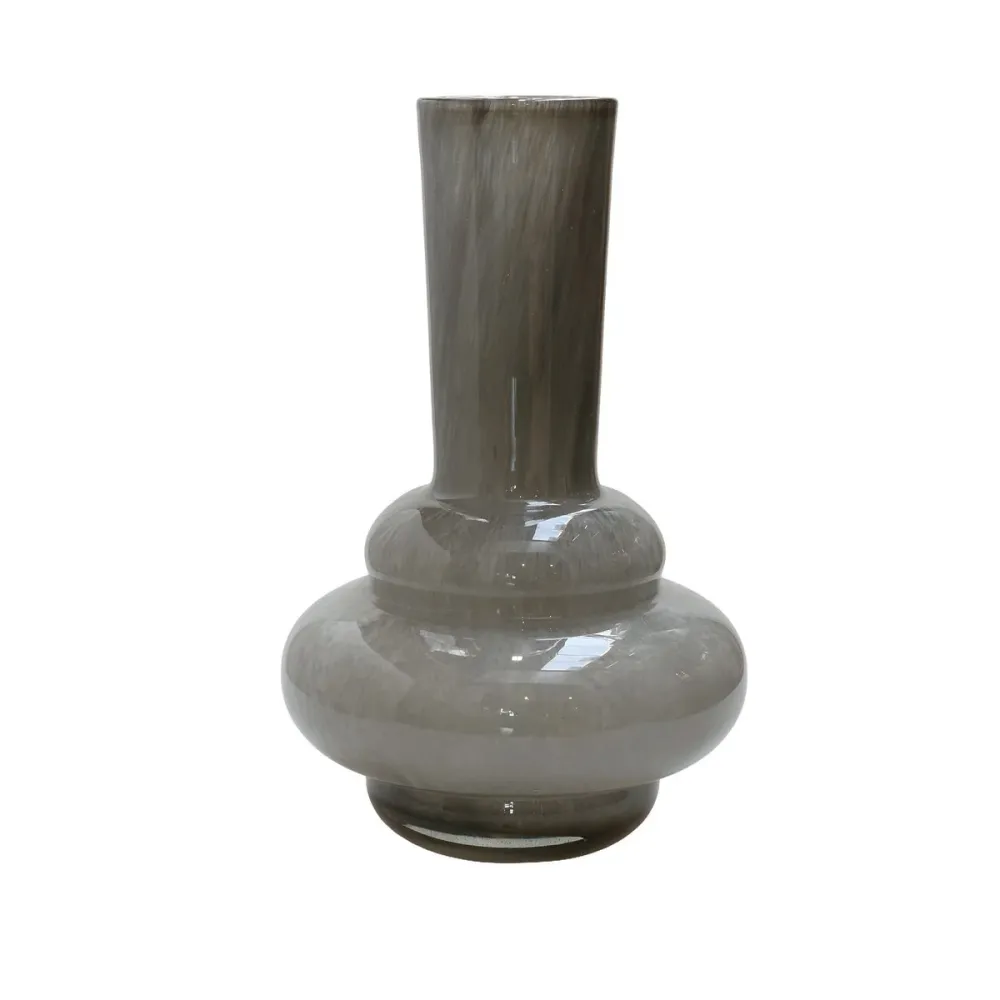 Vase World Elite Glasvase Grau – Handgefertigte Design Vase 36 cm